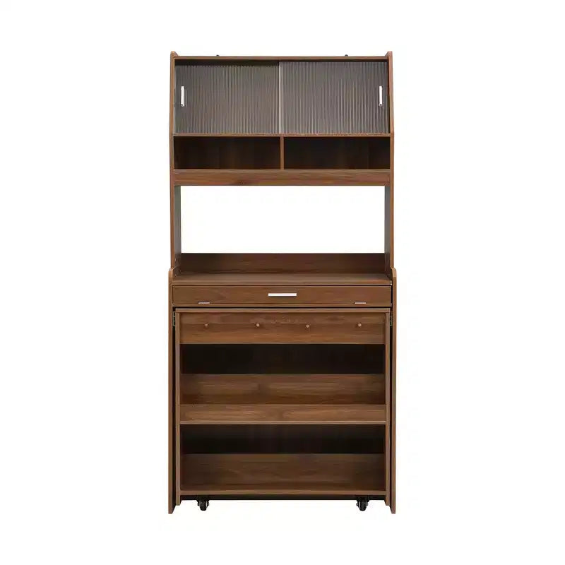 Whisen 33.5 Credenza con Cristalliera e Tavolo Pieghevole