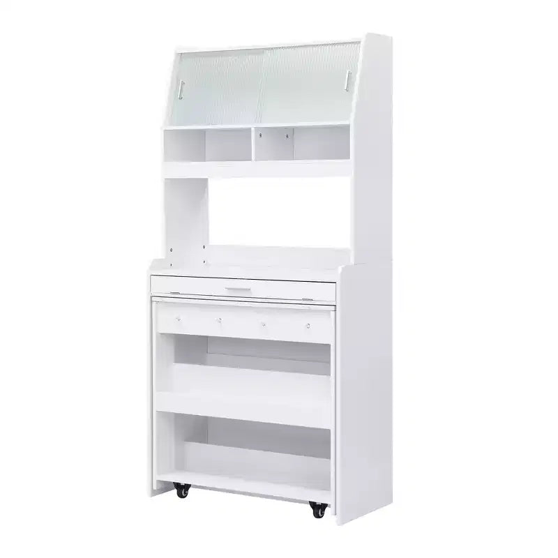 Whisen 33.5 Credenza con Cristalliera e Tavolo Pieghevole