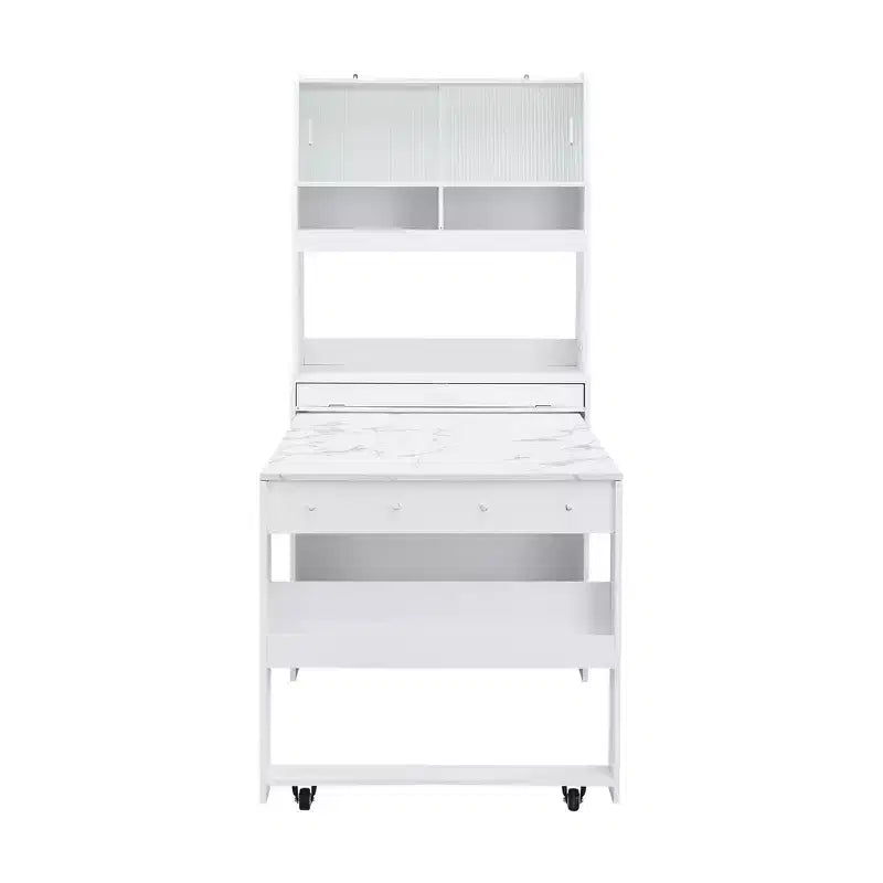 Whisen 33.5 Credenza con Cristalliera e Tavolo Pieghevole