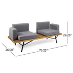 Christopher Knight Home Canoga – Ensemble canapé deux places et table en bois d'acacia avec coussins, pour l'extérieur