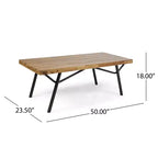 Christopher Knight Home Canoga – Ensemble canapé deux places et table en bois d'acacia avec coussins, pour l'extérieur