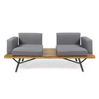Christopher Knight Home Canoga – Ensemble canapé deux places et table en bois d'acacia avec coussins, pour l'extérieur