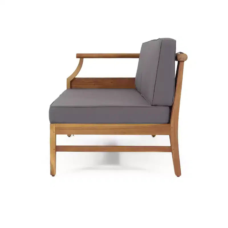 Christopher Knight Home Beate Ensemble canapé d'extérieur rustique en bois d'acacia 2 pièces avec coussins et dossier à lattes ouvertes