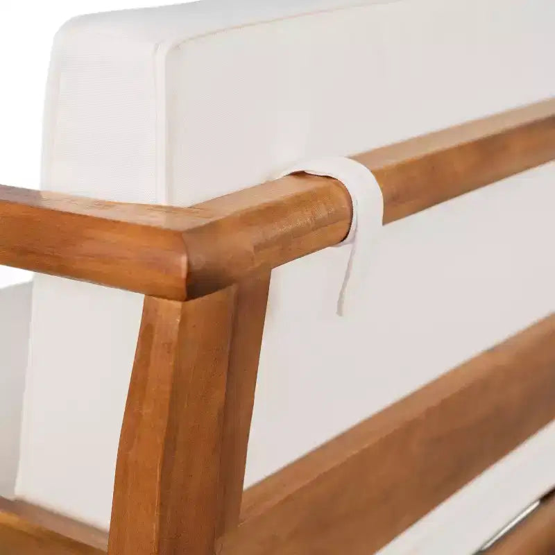 Christopher Knight Home Beate Ensemble canapé d'extérieur rustique en bois d'acacia 2 pièces avec coussins et dossier à lattes ouvertes