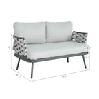 Christopher Knight Home Barbara Table basse moderne en métal et ensemble causeuse rembourrée d'extérieur