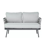 Christopher Knight Home Barbara Table basse moderne en métal et ensemble causeuse rembourrée d'extérieur