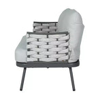 Christopher Knight Home Barbara Table basse moderne en métal et ensemble causeuse rembourrée d'extérieur