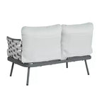 Christopher Knight Home Barbara Table basse moderne en métal et ensemble causeuse rembourrée d'extérieur