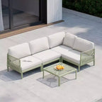 WestinTrends Playa, set modulare moderno a 4 pezzi a L in resina di polipropilene per patio, verde