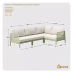 WestinTrends Playa, set modulare moderno a 4 pezzi a L in resina di polipropilene per patio, verde