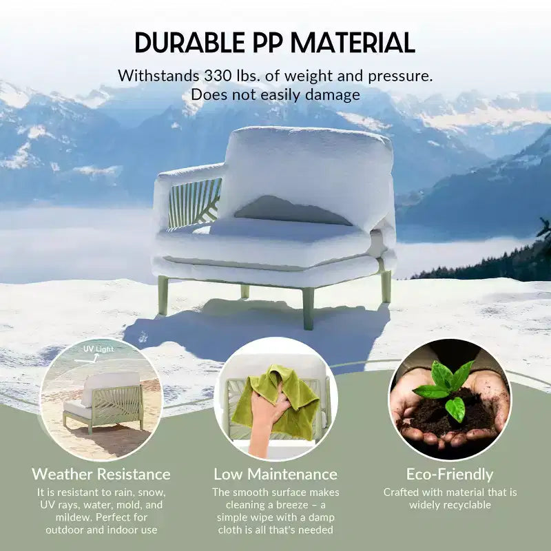 WestinTrends Playa, set modulare moderno a 4 pezzi a L in resina di polipropilene per patio, verde