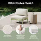 WestinTrends Playa, set modulare moderno a 4 pezzi a L in resina di polipropilene per patio, verde