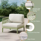 WestinTrends Playa, set modulare moderno a 4 pezzi a L in resina di polipropilene per patio, verde