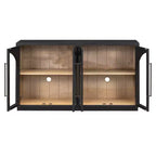 Bahut de rangement Whisen à 4 portes avec portes vitrées