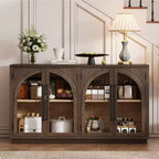 Bahut de rangement Whisen à 4 portes avec portes vitrées