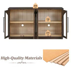 Bahut de rangement Whisen à 4 portes avec portes vitrées