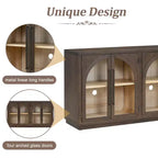 Bahut de rangement Whisen à 4 portes avec portes vitrées