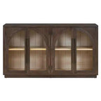Bahut de rangement Whisen à 4 portes avec portes vitrées