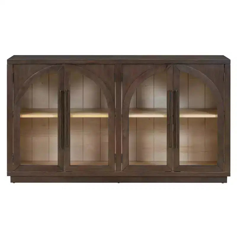 Bahut de rangement Whisen à 4 portes avec portes vitrées