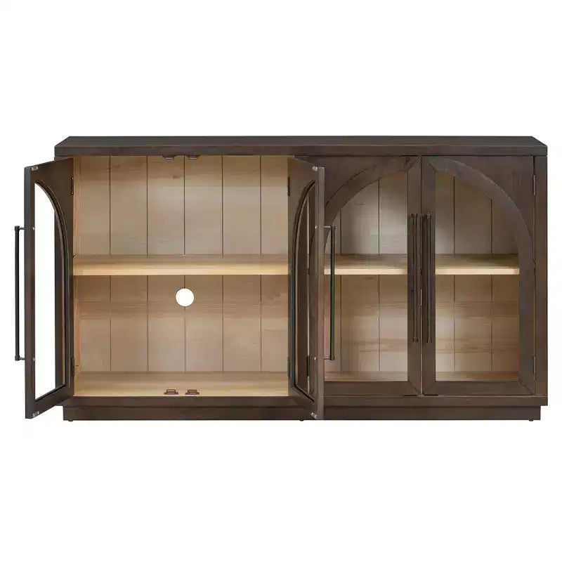 Bahut de rangement Whisen à 4 portes avec portes vitrées