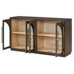 Bahut de rangement Whisen à 4 portes avec portes vitrées