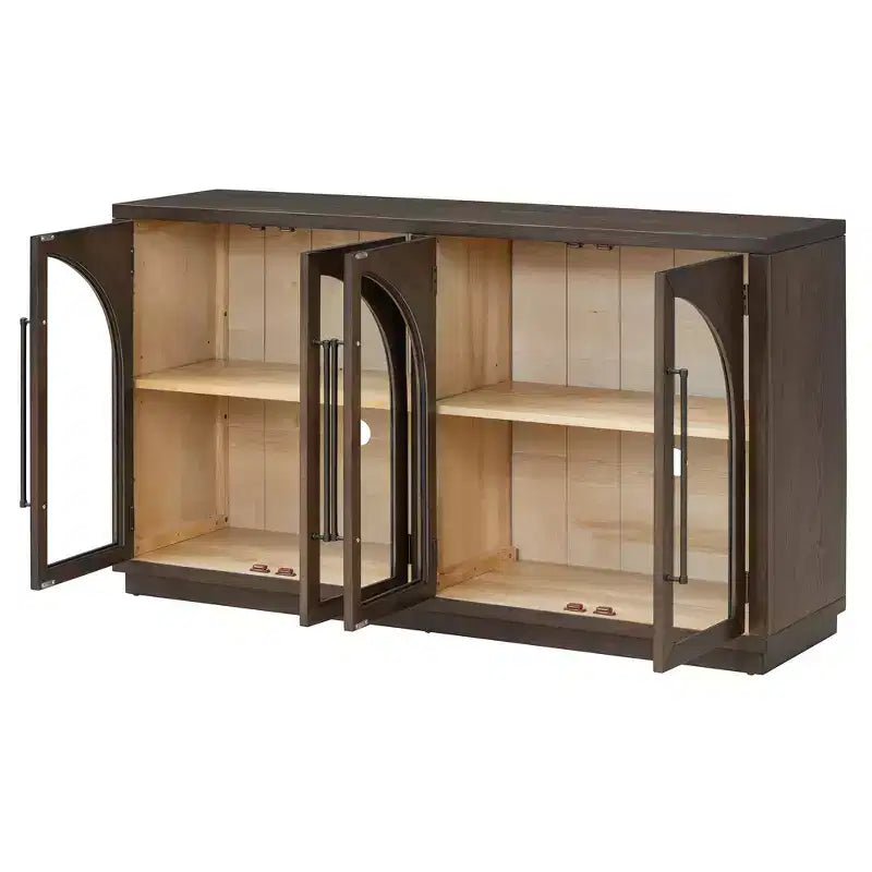 Bahut de rangement Whisen à 4 portes avec portes vitrées