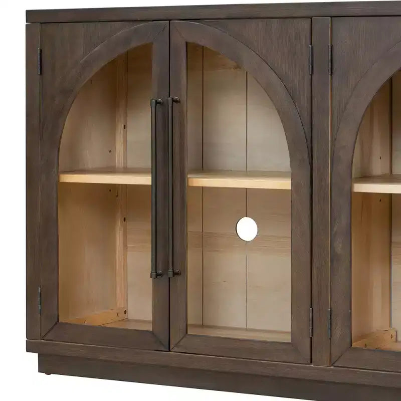 Bahut de rangement Whisen à 4 portes avec portes vitrées