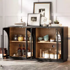 Bahut de rangement Whisen à 4 portes avec portes vitrées