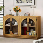Bahut de rangement Whisen à 4 portes avec portes vitrées