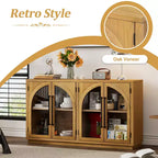 Bahut de rangement Whisen à 4 portes avec portes vitrées
