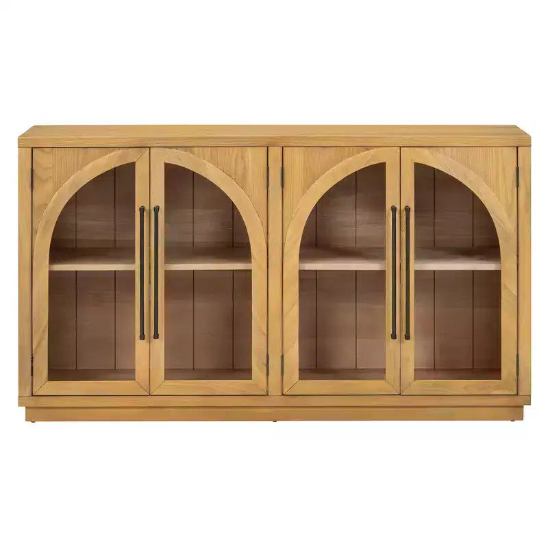 Bahut de rangement Whisen à 4 portes avec portes vitrées