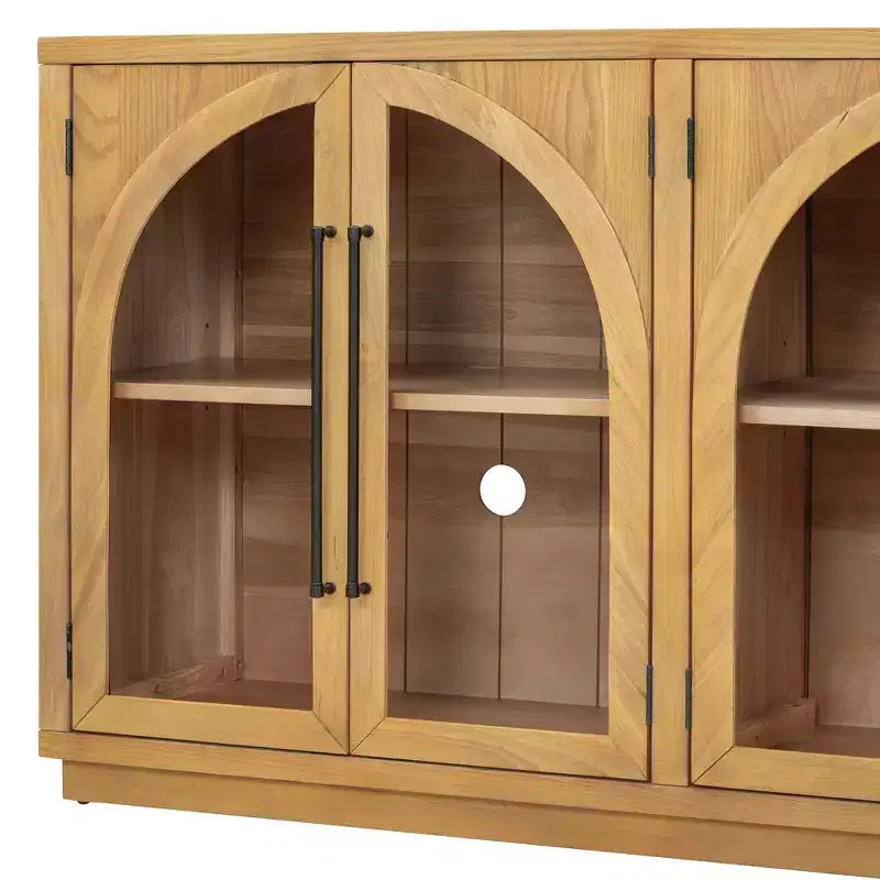 Bahut de rangement Whisen à 4 portes avec portes vitrées