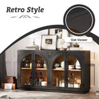 Bahut de rangement Whisen à 4 portes avec portes vitrées