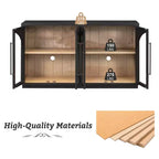 Bahut de rangement Whisen à 4 portes avec portes vitrées