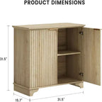 Acekool Mobile Buffet da Fattoria Ante Scanalate e Ripiani Regolabili per Cucina, Sala da Pranzo e Soggiorno (Rovere Naturale)