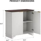 Acekool Mobile Buffet da Fattoria Ante Scanalate e Ripiani Regolabili per Cucina, Sala da Pranzo e Soggiorno (Rovere Naturale)