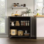 Acekool Mobile Buffet da Fattoria Ante Scanalate e Ripiani Regolabili per Cucina, Sala da Pranzo e Soggiorno (Rovere Naturale)