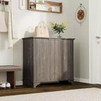 Acekool Farmhouse Buffet Cabinet  Fluted Doors & Adjustable Shelves for Kitchen, Dining, and Living Room (Natural Oak)