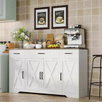 Acekool 55 Madia da Cucina Stile Fattoria Ampio Contenitore con Cassetti per Cucina, Sala da Pranzo e Soggiorno (Bianco/Nero)