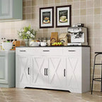Acekool 55 Madia da Cucina Stile Fattoria Ampio Contenitore con Cassetti per Cucina, Sala da Pranzo e Soggiorno (Bianco/Nero)