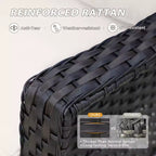 Set di mobili da giardino in vimini a 5 pezzi EAGLE PEAK Azure Bay, divano e sedie con pouf