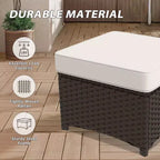 EAGLE PEAK Azure Bay Ensemble de mobilier de jardin en osier 6 pièces, canapé et fauteuils à bascule avec poufs et table d'appoint