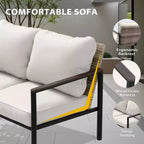 EAGLE PEAK Collection Sunset Dune Ensemble de mobilier d'extérieur moderne, Ensemble de conversation 5 pièces en osier avec coussins