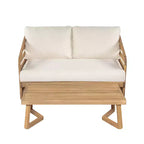 Christopher Knight Home Yantic Set da Salotto Moderno da Esterno con Divanetto e Tavolino da Caffè in Legno di Acacia con Cuscini Idrorepellenti
