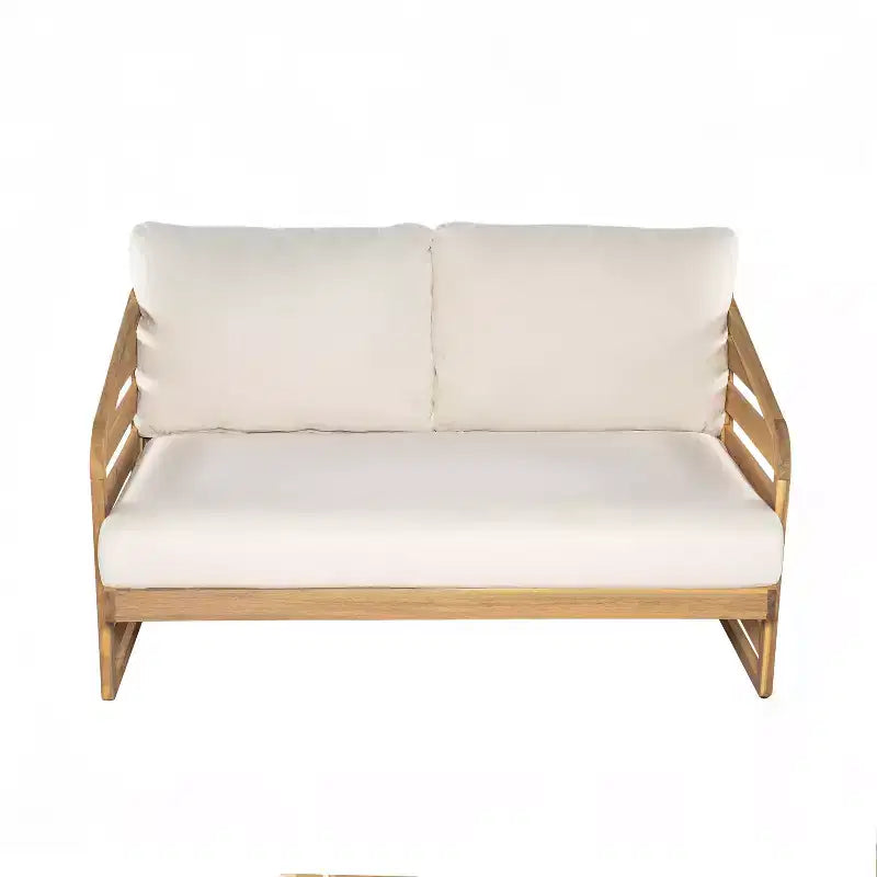 Christopher Knight Home Yantic Set da Salotto Moderno da Esterno con Divanetto e Tavolino da Caffè in Legno di Acacia con Cuscini Idrorepellenti