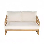 Christopher Knight Home Yantic Set da conversazione moderno da esterno a 4 pezzi in legno di acacia con cuscini resistenti all'acqua