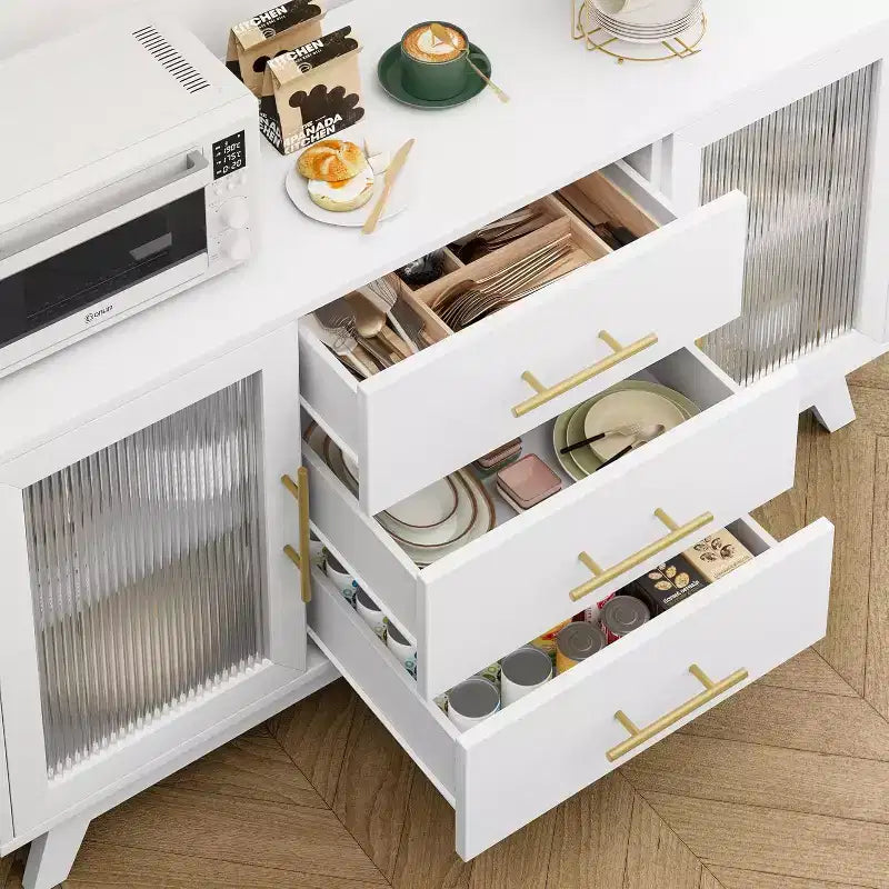 Mobiletto Bar Coffer con 2 Ante in Vetro Scanalato
