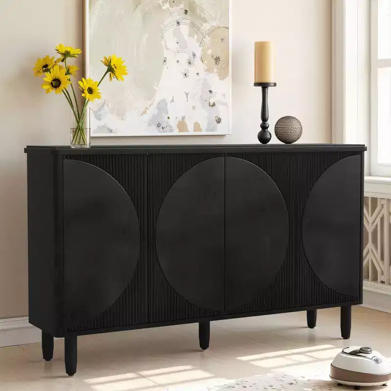 MAYEERTY Spacious Countertop Buffet Cabinet 4-Tier Storage for Dishware Utensils