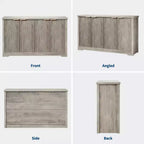 Buffet 4 portes Accent, crédence moderne cannelée avec portes et étagères, console de rangement en bois, pour salon, entrée, couloir