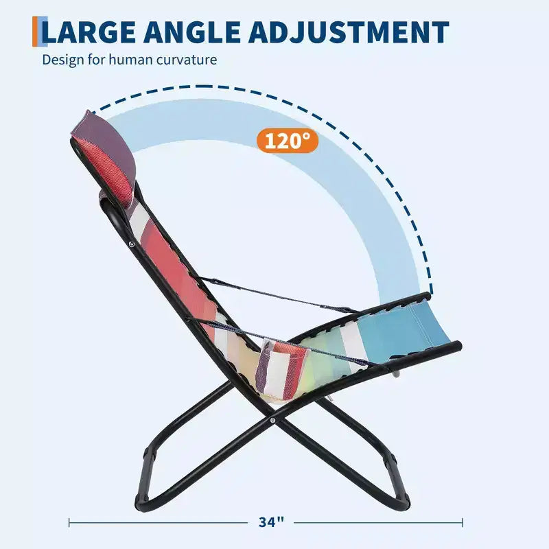 Sedia da campeggio, sedia da spiaggia portatile, sedia pieghevole Sling, per spiaggia, cortile, picnic, viaggio